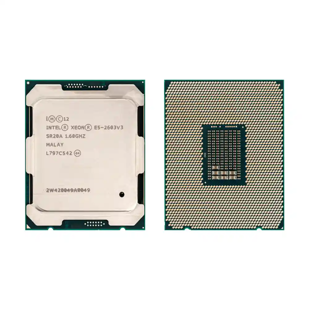 Процессор Intel Xeon E5-2603 v3, вид сверху и снизу Процессор Intel Xeon E5-2603 v3, вид сверху и снизу