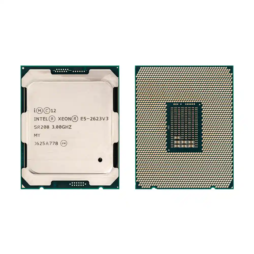 Процессор Intel Xeon E5-2623 v3, вид сверху и снизу