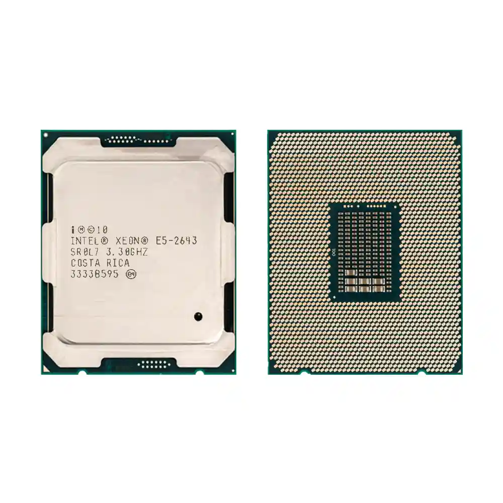 Процессор Intel Xeon E5-2643, вид сверху и снизу
