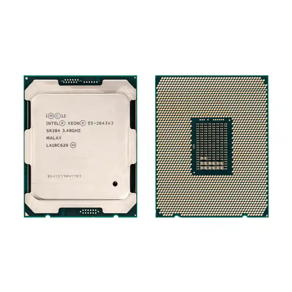 Процессор Intel Xeon E5-2643 v3, вид сверху и снизу Процессор Intel Xeon E5-2643 v3, вид сверху и снизу
