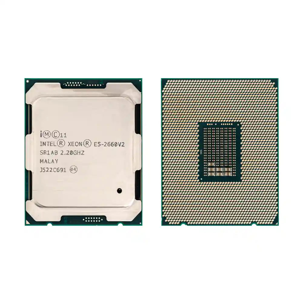 Процессор Intel Xeon E5-2660 v2, вид сверху и снизу