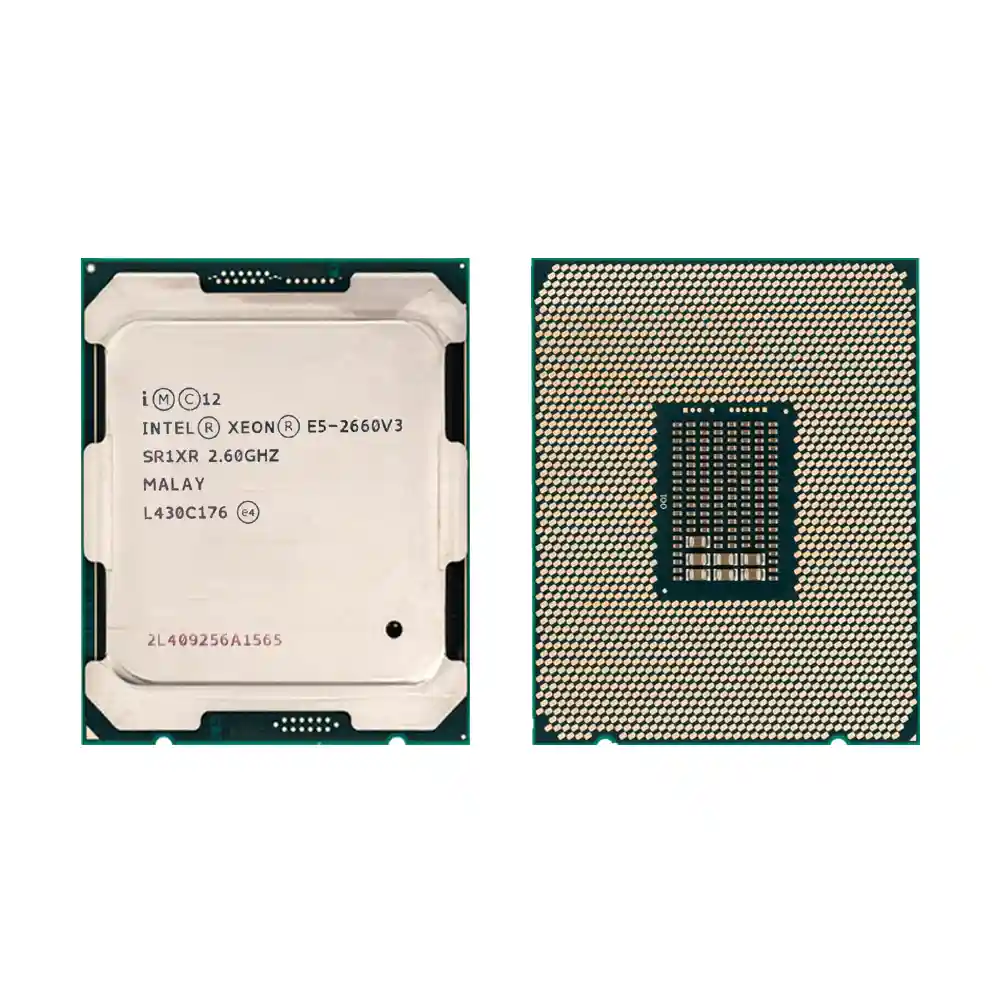 Процессор Intel Xeon E5-2660 v3, вид сверху и снизу