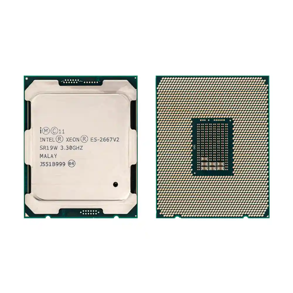 Процессор Intel Xeon E5-2667 v2, вид сверху и снизу
