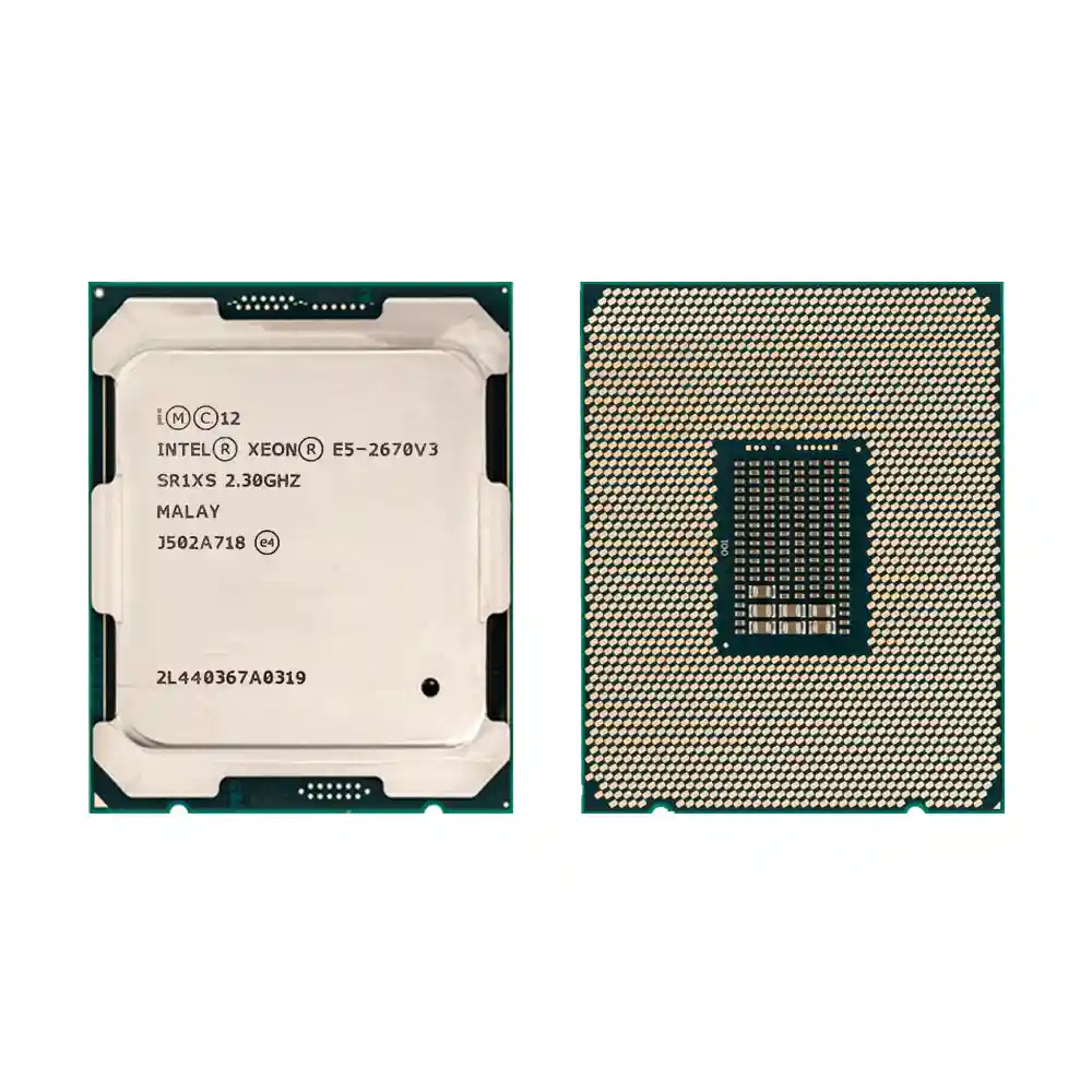 Процессор Intel Xeon E5-2670 v3, вид сверху и снизу