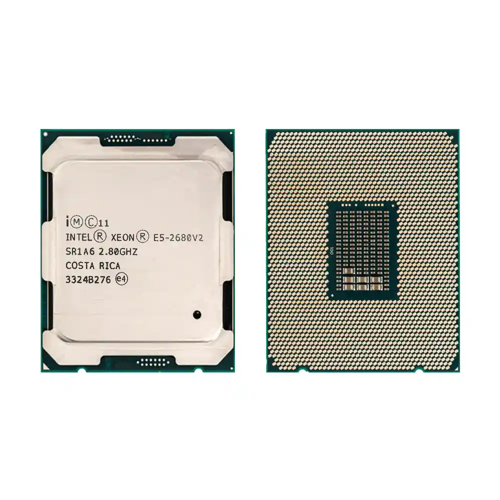 Процессор Intel Xeon E5-2680 v2, вид сверху и снизу