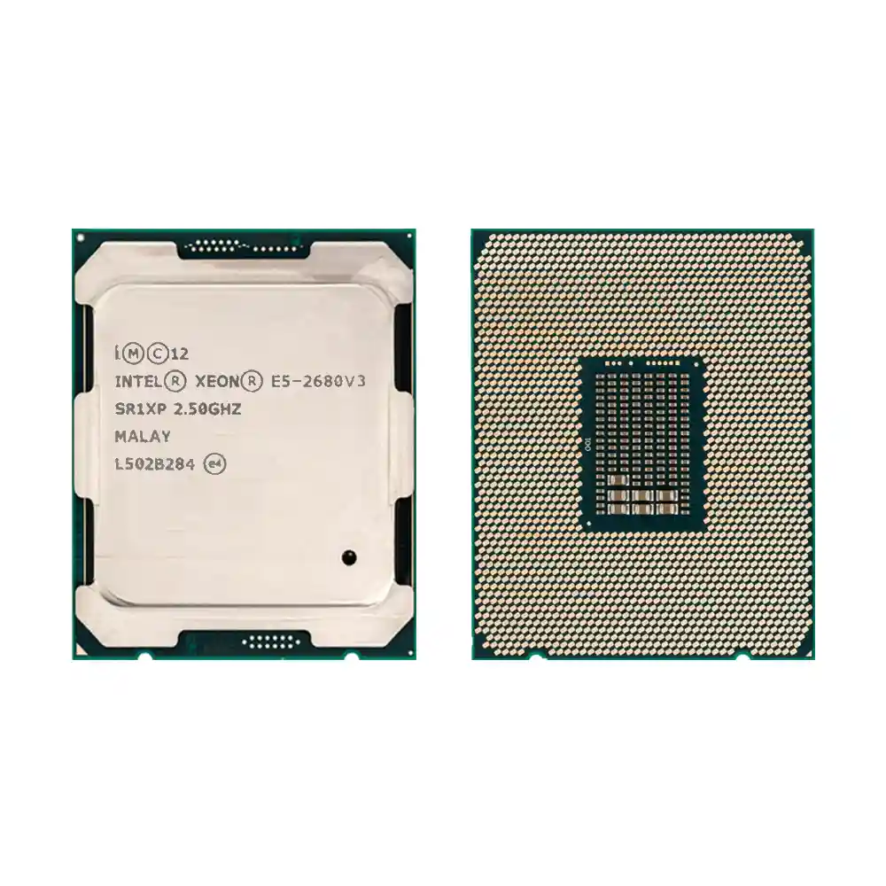 Процессор Intel Xeon E5-2680 v3, вид сверху и снизу