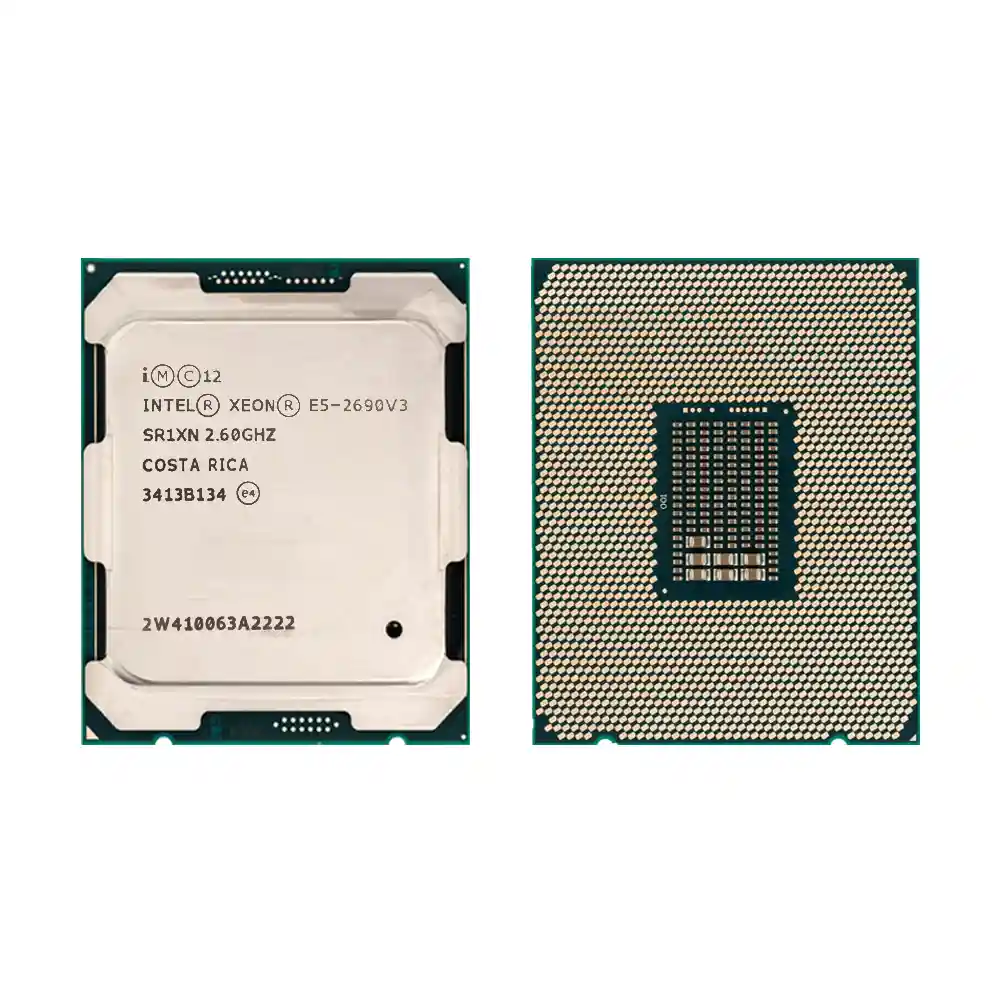Процессор Intel Xeon E5-2690 v3, вид сверху и снизу
