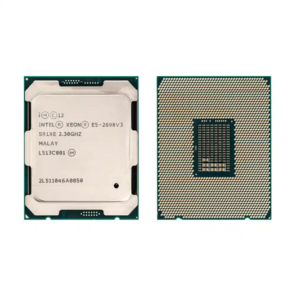Процессор Intel Xeon E5-2698 v3, вид сверху и снизу
