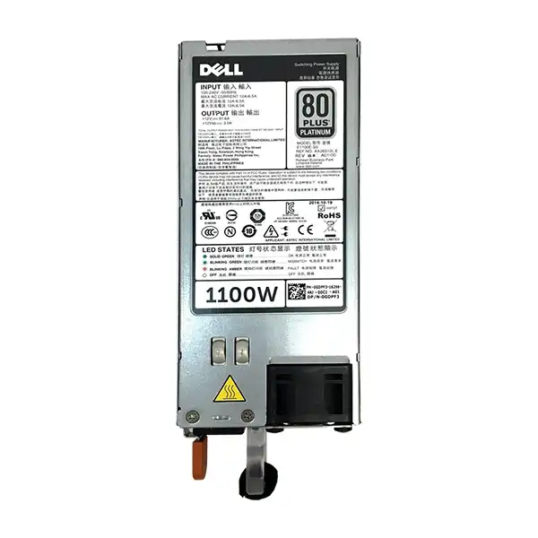 38GYJ Dell Hot Swap 1100W Platinum G12: вид сверху