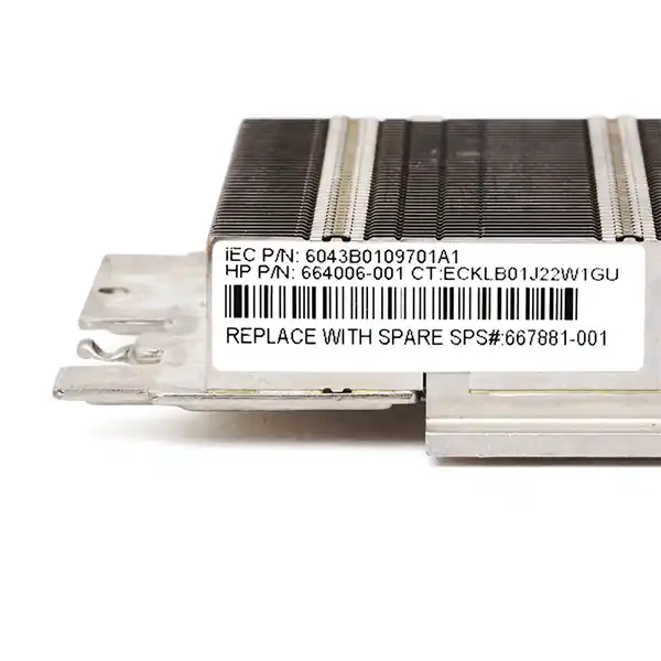 Радиатор 667881-001 HPE DL360p G8 Performance Latch type: вид сбоку Радиатор 667881-001 HPE DL360p G8 Performance Latch type: вид сбоку