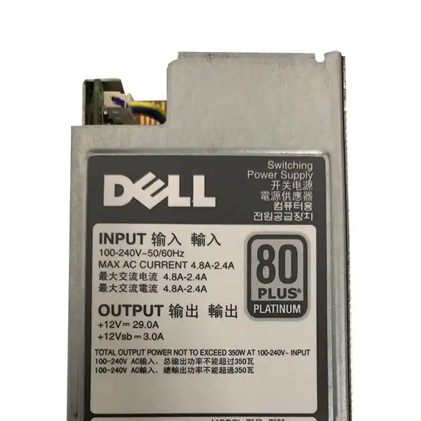 9WR03 Dell Hot Swap 350W Platinum G12: вид сверху