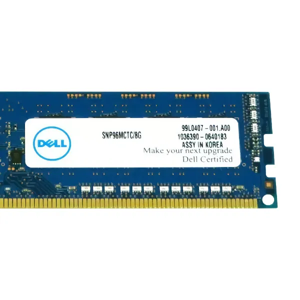 Серверная оперативная память SNP96MCTC/8G Dell 8GB Dual Rank UDIMM PC3L-12800E DDR3-1600 Серверная оперативная память SNP96MCTC/8G Dell 8GB Dual Rank UDIMM PC3L-12800E DDR3-1600