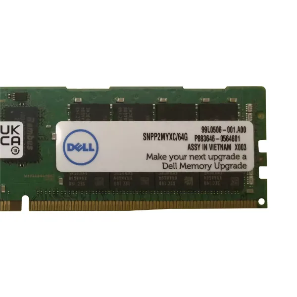 Серверная оперативная память SNPP2MYXC/64G Dell 64GB Dual Rank RDIMM PC4-25600R DDR4-3200 Серверная оперативная память SNPP2MYXC/64G Dell 64GB Dual Rank RDIMM PC4-25600R DDR4-3200