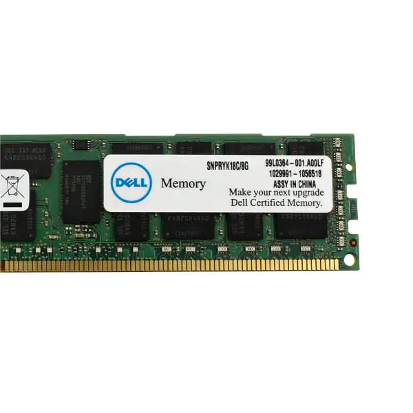 Серверная оперативная память SNPRYK18C/8G Dell 8GB Dual Rank RDIMM PC3L-12800R DDR3-1600 Серверная оперативная память SNPRYK18C/8G Dell 8GB Dual Rank RDIMM PC3L-12800R DDR3-1600